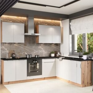 Mobila Bucatarie ISABEL GRI/GRI DESCHIS MAT/DA SET 2.0