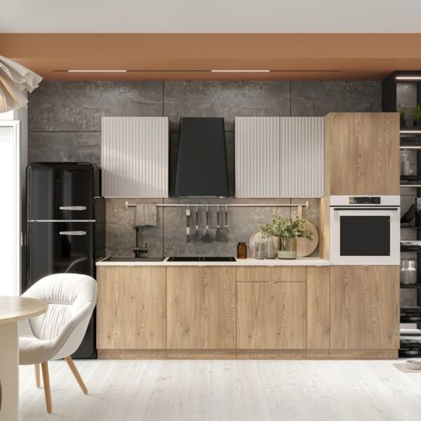 CKSWDCDC010I913 Mobila Bucatarie MDF SOFIA BEJ MAT/STEJAR CREMONA/DC 2.60 — Bucatarii