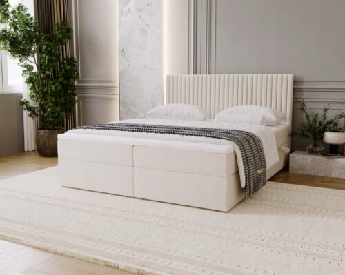 Pat tapițat MALDO cu ladă de depozitare