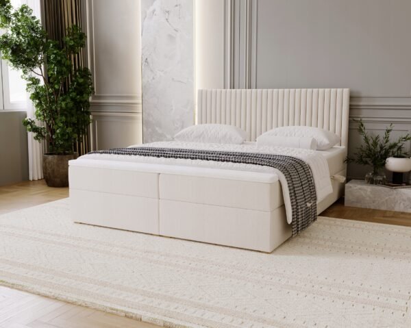 Lozko-do-sypialni-MALDO-160x200-z-PIKOWANYM-zaglowkiem-2x-pojemnik-KOLORY Pat tapițat MALDO cu ladă de depozitare