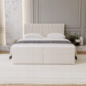 Lozko-do-sypialni-MALDO-160x200-z-PIKOWANYM-zaglowkiem-2x-pojemnik-KOLORY-Kod-producenta-MALDO Pat tapițat MALDO cu ladă de depozitare