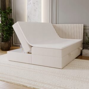 Lozko-do-sypialni-MALDO-160x200-z-PIKOWANYM-zaglowkiem-2x-pojemnik-KOLORY-Marka-IWMAR Pat tapițat MALDO cu ladă de depozitare