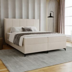 Lozko-sypialniane-SOFIA-160x200-z-wezglowiem-pojemnikami-na-posciel-BONELL-Kod-producenta-SOFIA Pat tapițat continental SOFIA cu ladă de depozitare