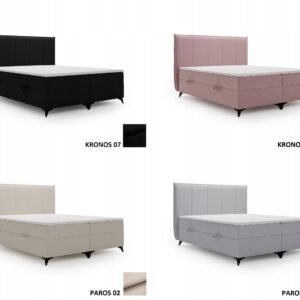 Lozko-sypialniane-SOFIA-160x200-z-wezglowiem-pojemnikami-na-posciel-BONELL-Kolor-mebla-odcienie-bezu Pat tapițat continental SOFIA cu ladă de depozitare