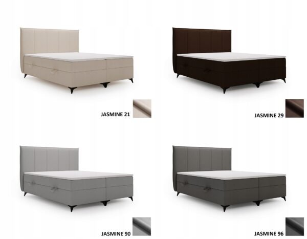 Lozko-sypialniane-SOFIA-160x200-z-wezglowiem-pojemnikami-na-posciel-BONELL-Rodzaj-lozka-podwojne Pat tapițat continental SOFIA cu ladă de depozitare