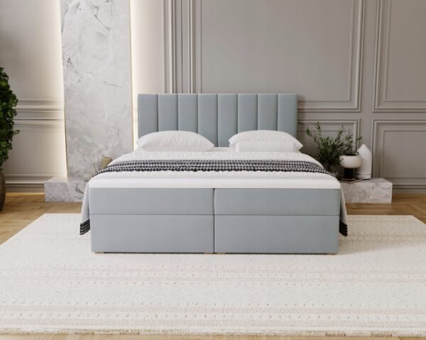 Nowoczesne-lozko-sypialniane-CORTO-160x200-z-zaglowkiem-2x-pojemnik-KOLORY-Kod-producenta-CORTO Pat tapițat CORTO continental cu ladă — Colecție Premium