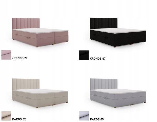 Nowoczesne-lozko-sypialniane-CORTO-160x200-z-zaglowkiem-2x-pojemnik-KOLORY-Kolekcja-CORTO Pat tapițat CORTO continental cu ladă — Colecție Premium