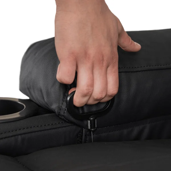 Scaun de masaj rabatabil din piele ecologică neagră BOX