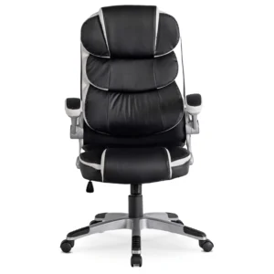 product-1381-1 Fotoliu pivotant LIVERPOOL Piele ecologică neagră — MOBILA