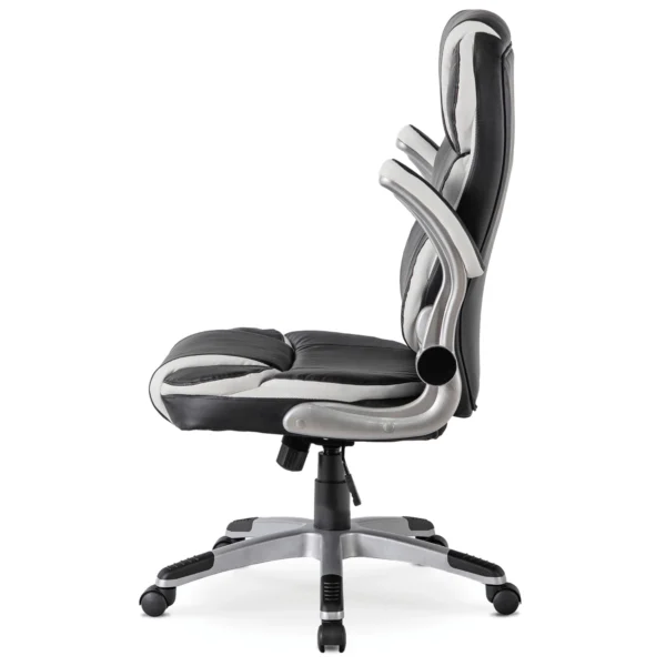 product-1381-3 Fotoliu pivotant LIVERPOOL Piele ecologică neagră — MOBILA