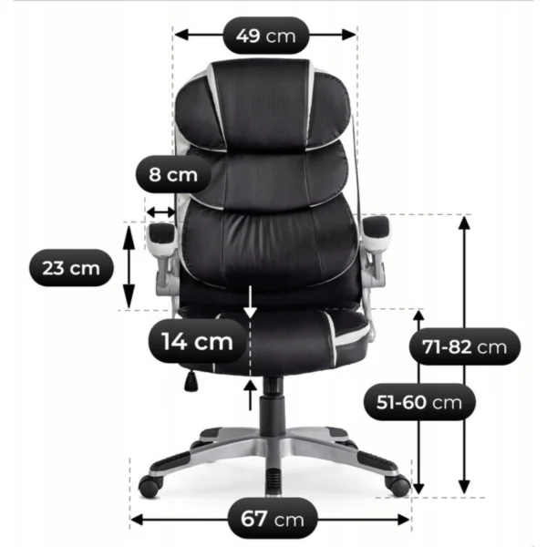 product-1381-6 Fotoliu pivotant LIVERPOOL Piele ecologică neagră — MOBILA