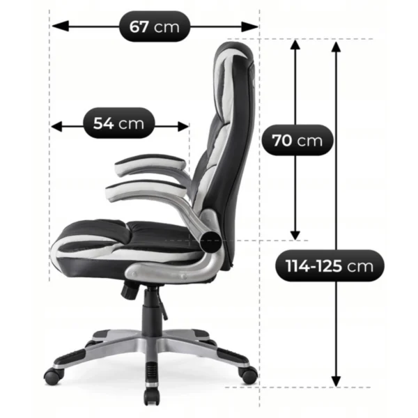 product-1381-7 Fotoliu pivotant LIVERPOOL Piele ecologică neagră — MOBILA