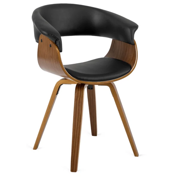 Scaun OHIO din piele ecologică Negru Placaj curbat — MOBILA