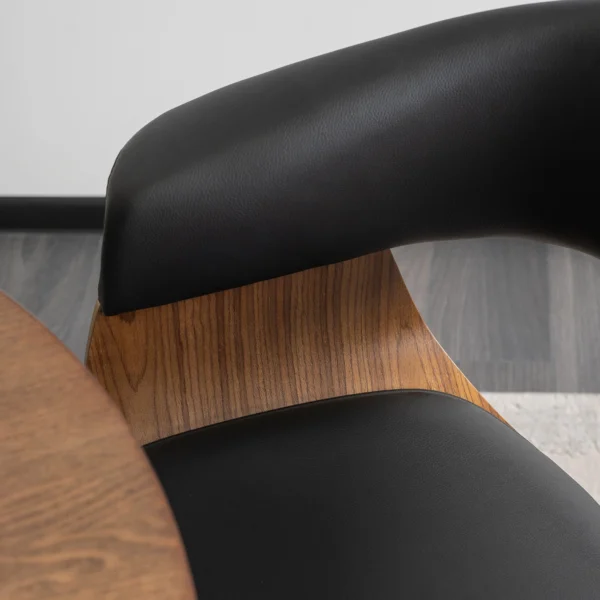 Scaun OHIO din piele ecologică Negru Placaj curbat — MOBILA