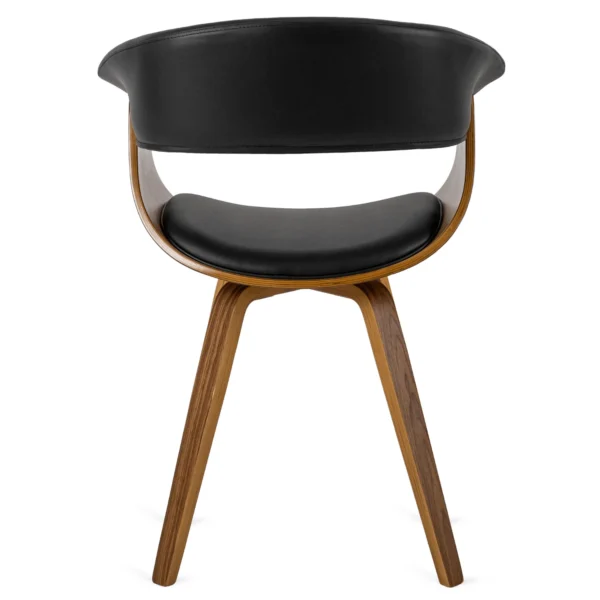 Scaun OHIO din piele ecologică Negru Placaj curbat — MOBILA
