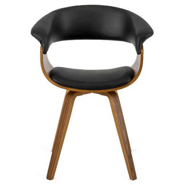 Scaun OHIO din piele ecologică Negru Placaj curbat — MOBILA