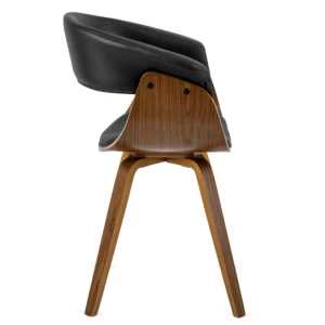 Scaun OHIO din piele ecologică Negru Placaj curbat — MOBILA