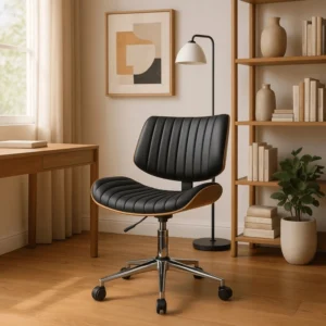product-1436-0-1 TEKSAS Fotoliu pivotant negru piele ecologică — MOBILA