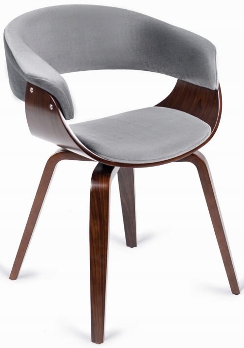 Scaun GARY Velur Gri/Nuc