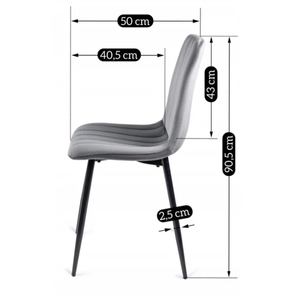 product-1458-9 Scaun IBIS din catifea gri — MOBILA