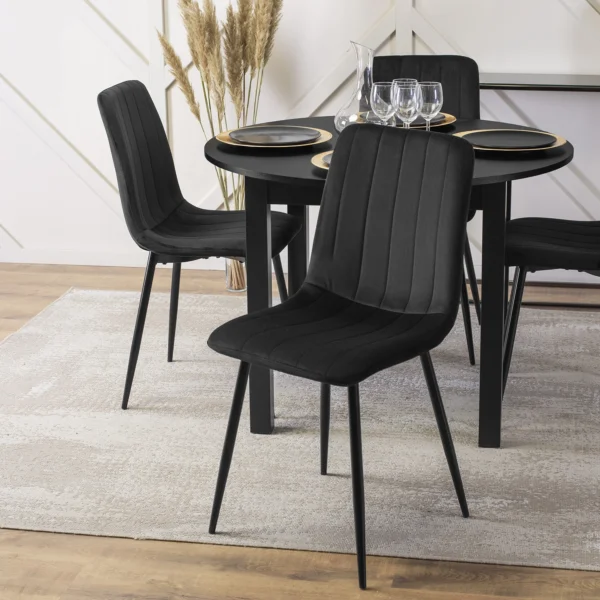 Scaun IBIS Velur negru — MOBILA