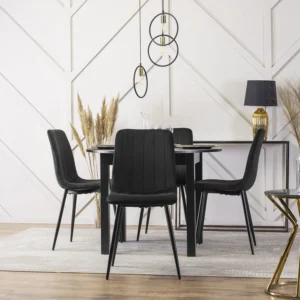 Scaun IBIS Velur negru — MOBILA