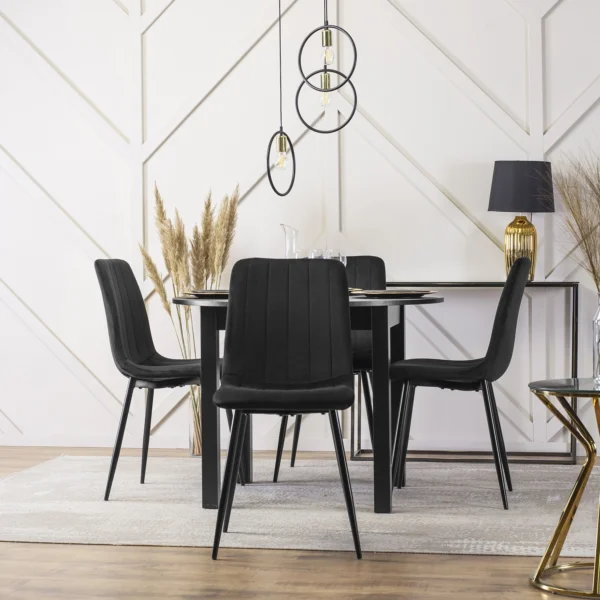 Scaun IBIS Velur negru — MOBILA