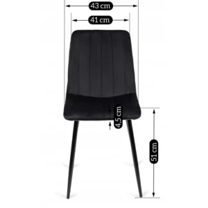 Scaun IBIS Velur negru — MOBILA