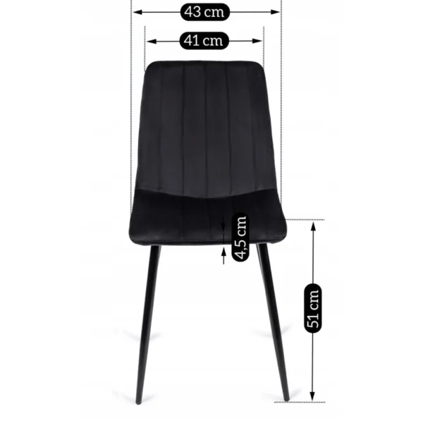 Scaun IBIS Velur negru — MOBILA