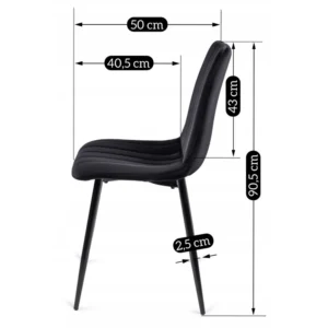 Scaun IBIS Velur negru — MOBILA