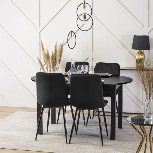 Scaun IBIS Velur negru — MOBILA