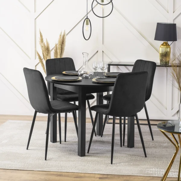 Scaun IBIS Velur negru — MOBILA