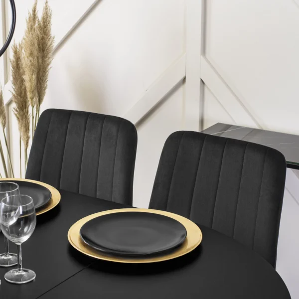 Scaun IBIS Velur negru — MOBILA