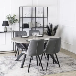 Scaun RIO din velur gri