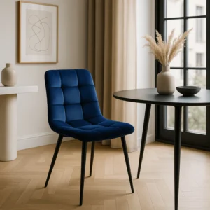 Scaun PERU din velur albastru închis