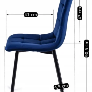 Scaun PERU din velur albastru închis