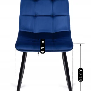 Scaun PERU din velur albastru închis