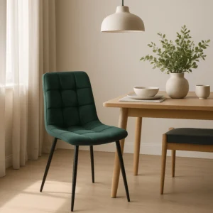 Scaun PERU din catifea verde