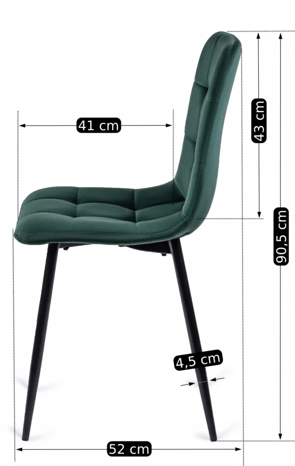 Scaun PERU din catifea verde