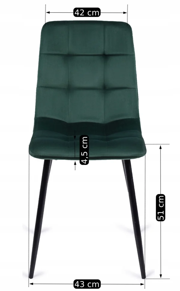 Scaun PERU din catifea verde