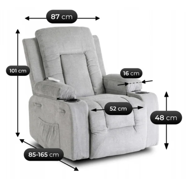 BOX 2 Scaun de masaj reclinabil gri