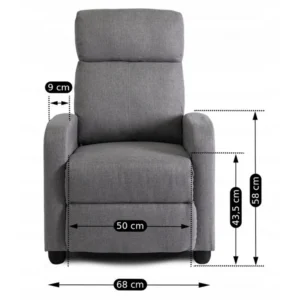 Fotoliu reclinabil DANNY Gri
