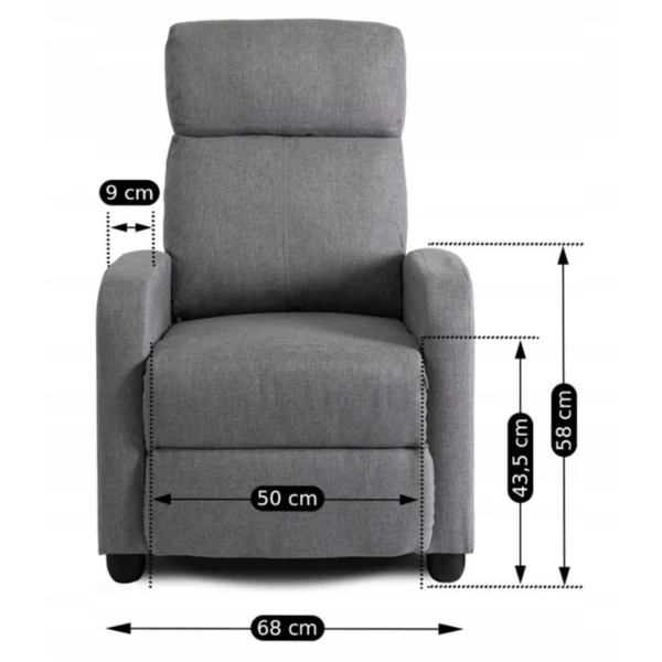 Fotoliu reclinabil DANNY Gri