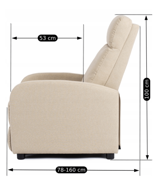 Fotoliu reclinabil DANNY Bej