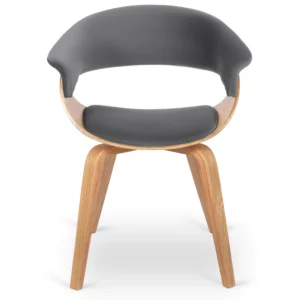 Scaun GARY din catifea, gri/stejar auriu — MOBILA