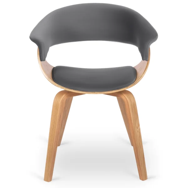 Scaun GARY din catifea, gri/stejar auriu — MOBILA
