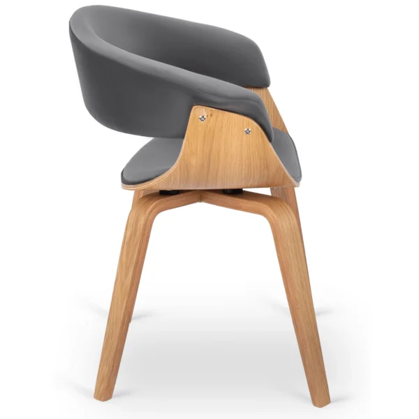 Scaun GARY din catifea, gri/stejar auriu — MOBILA