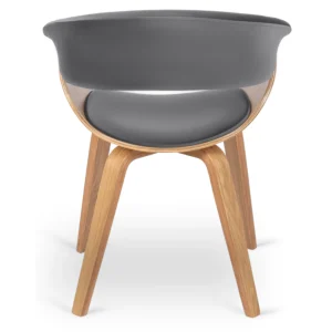 Scaun GARY din catifea, gri/stejar auriu — MOBILA