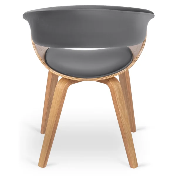 Scaun GARY din catifea, gri/stejar auriu — MOBILA