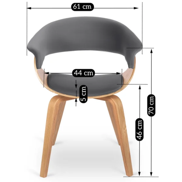 Scaun GARY din catifea, gri/stejar auriu — MOBILA